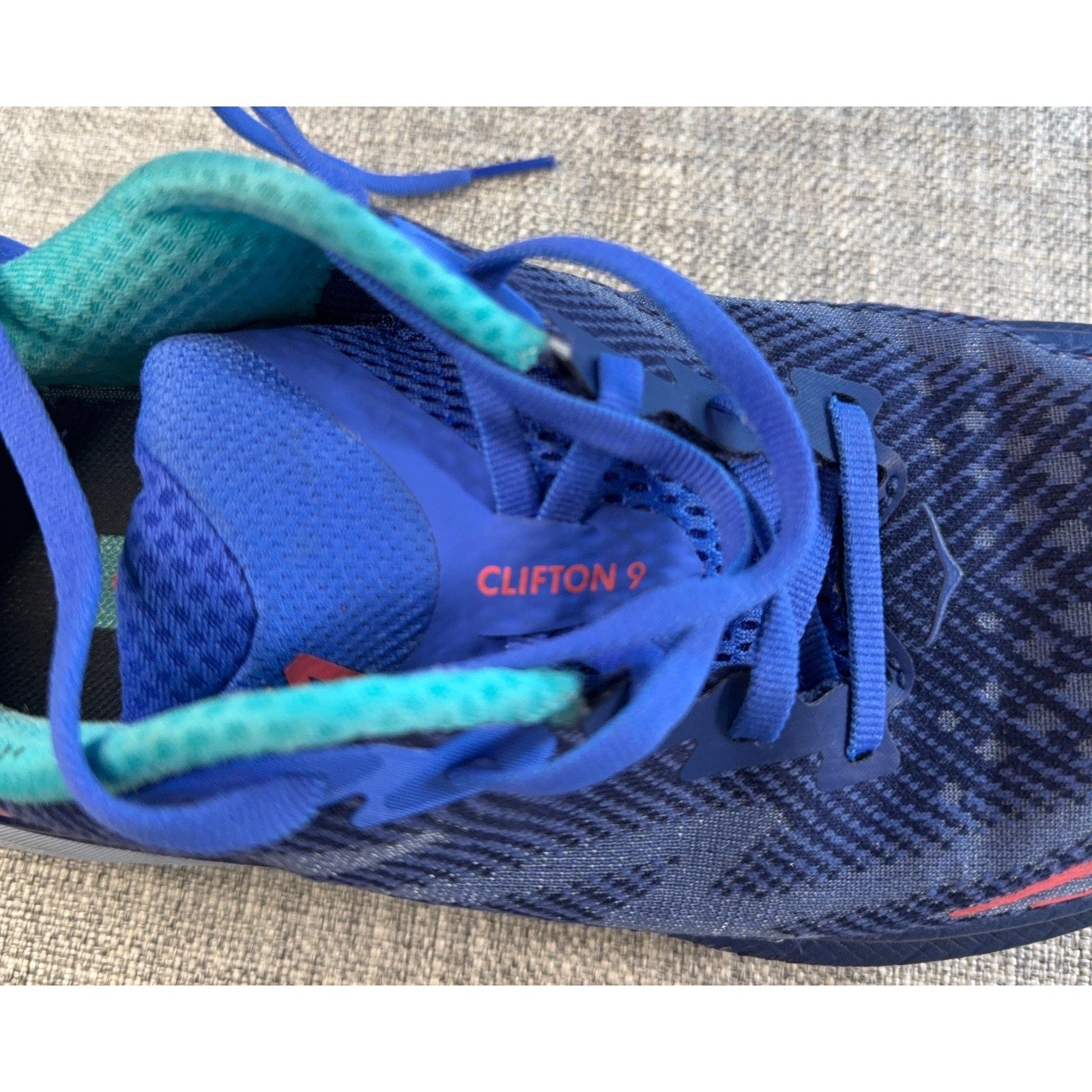 HOKA Clifton 9 Womens 7.5B Shoes Bellwether Blue Ceramic 1127896-BBCRM