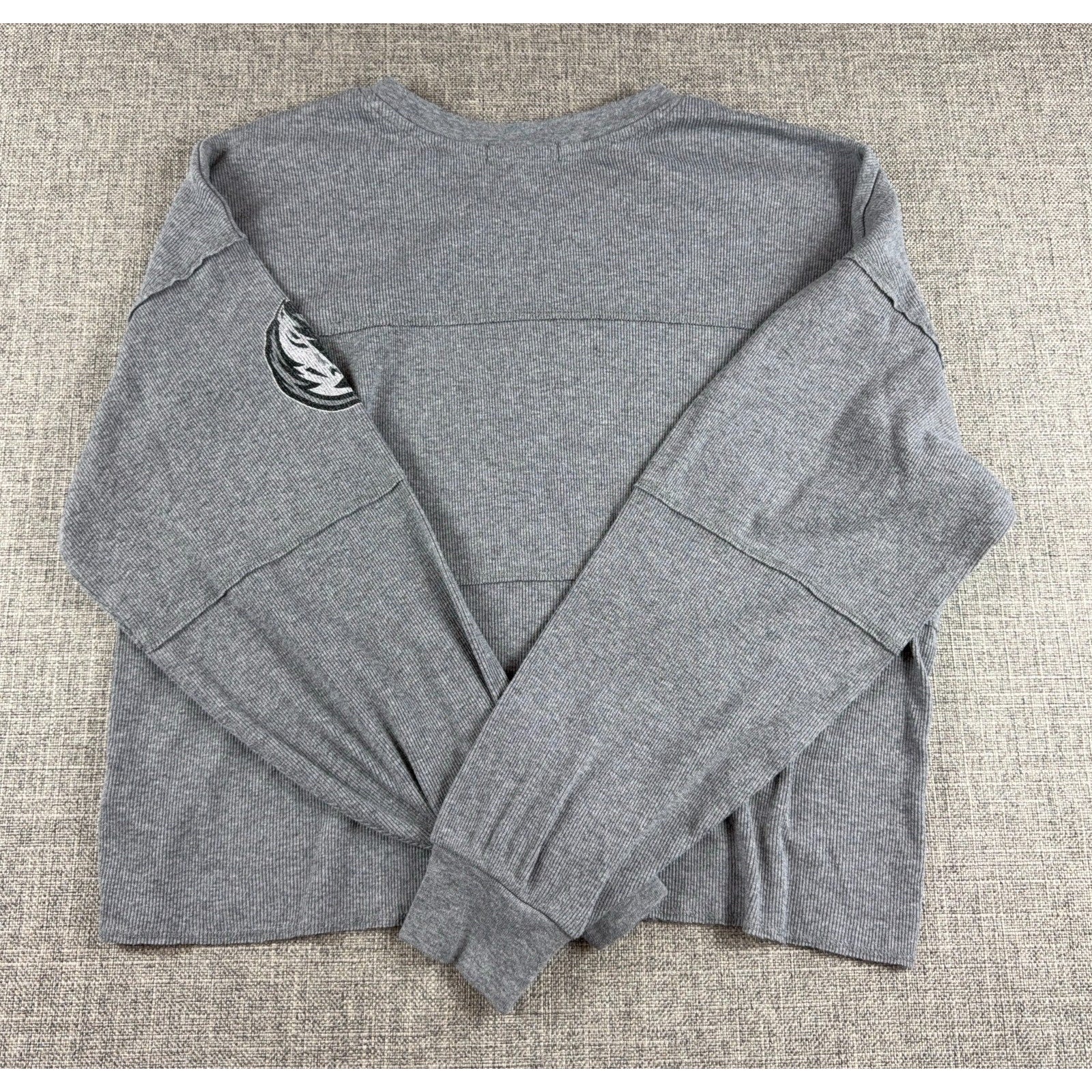 47 Brand Dallas Mavericks Crop Sweatshirt Womens M Gray Ribbed NBA Boxy