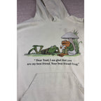 Frog and Toad Hoodie Mens Medium Sage Green Best Friends Graphic Pullover