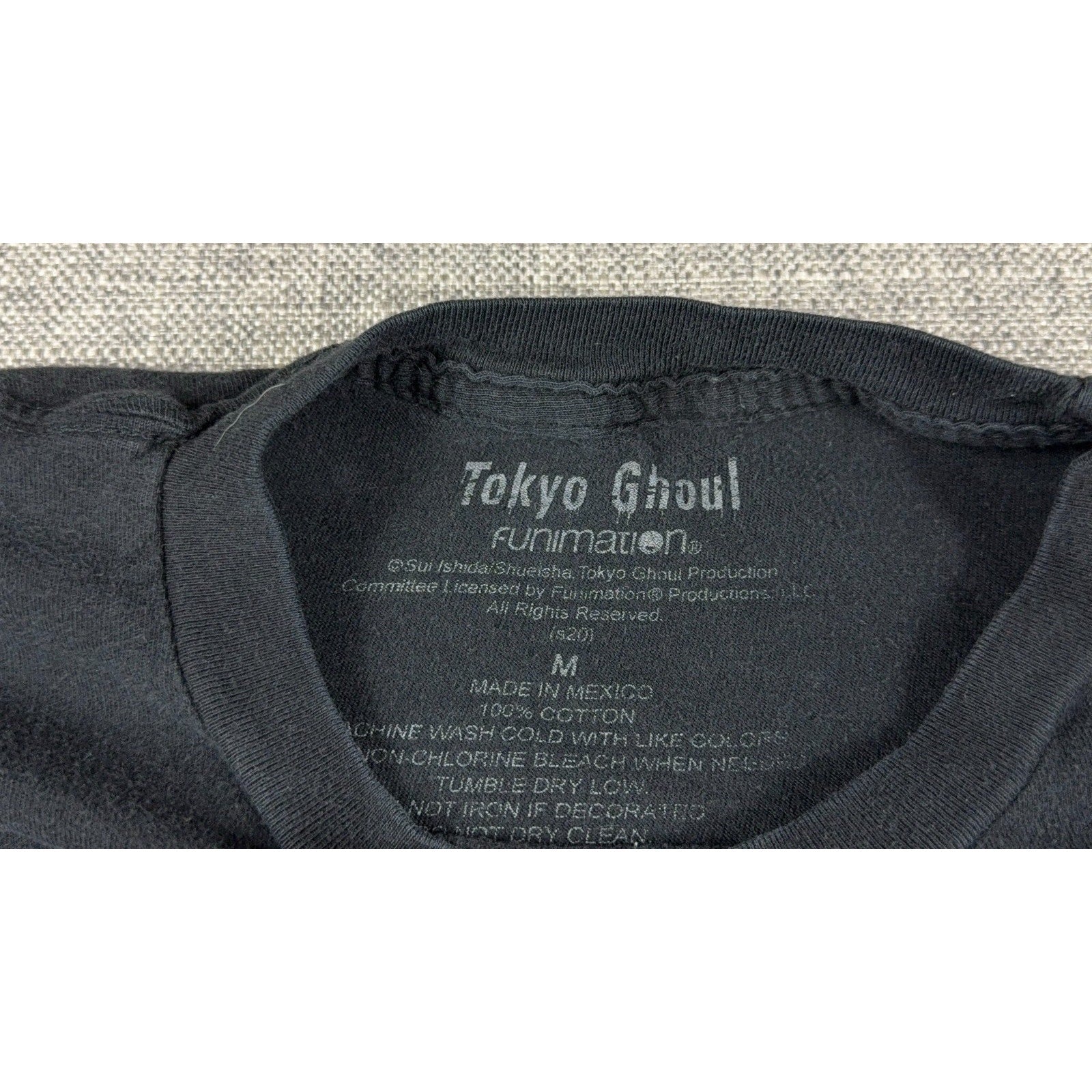 Tokyo Ghoul Ken Kaneki Funimation Anime Graphic T Shirt Black Mens M Manga