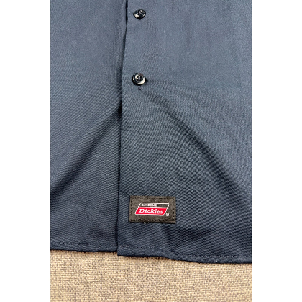 Dickies Temp Control Work Shirt Men 2XL Navy Short Sleeve Button Up 2X