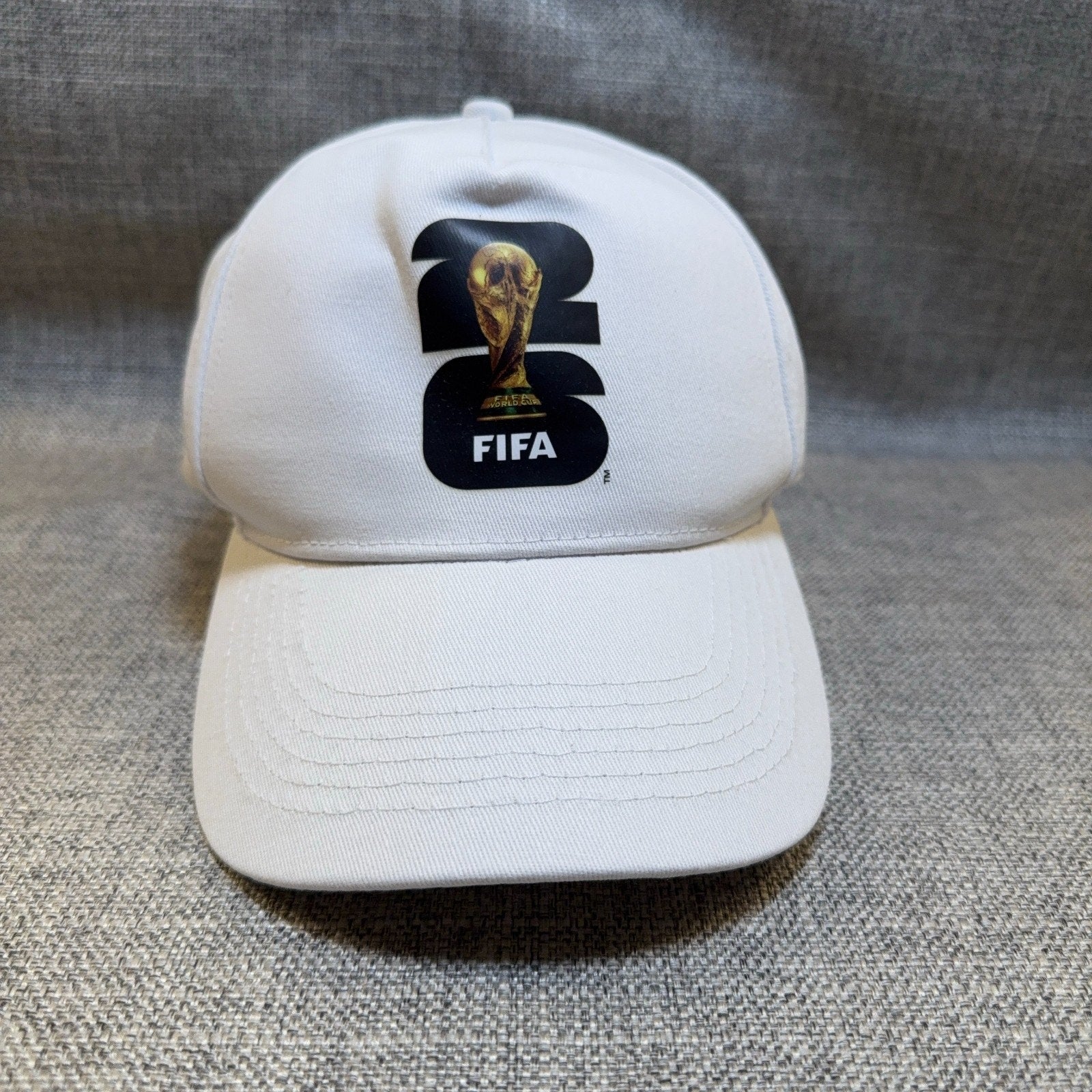FIFA World Cup 2026 Trophy Hat White Adjustable Strapback NWT w/ Mark