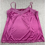 Y2K Worthington Satin Lace Camisole Set XL Purple Berry Cami Tops