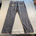 Coogi Australia Jeans Mens 42x35 Gray Baggy Y2K Hip Hop Embroidered Denim