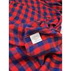 Perfect Shirt Women’s XL Red Blue Buffalo Plaid Rayon Button Up Flannel Relaxed