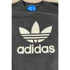 Adidas Originals Trefoil Sweatshirt Mens M Black Crewneck Big Logo Pullover