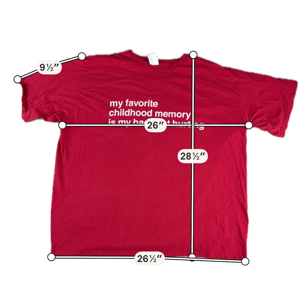 Port & Company 3XL Red Funny T Shirt Childhood Memory Back Not Hurting Humor