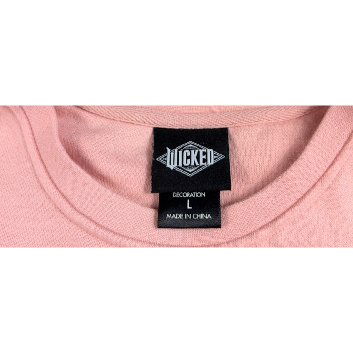 BoxLunch Wicked Glinda Embroidered Pink Crewneck Sweatshirt Women Large