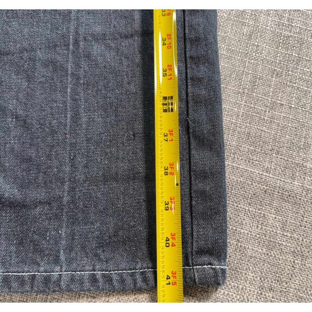 Chams Denim Jeans Mens 32x31 Gray Black Red Embroidered Pockets Y2K Straight