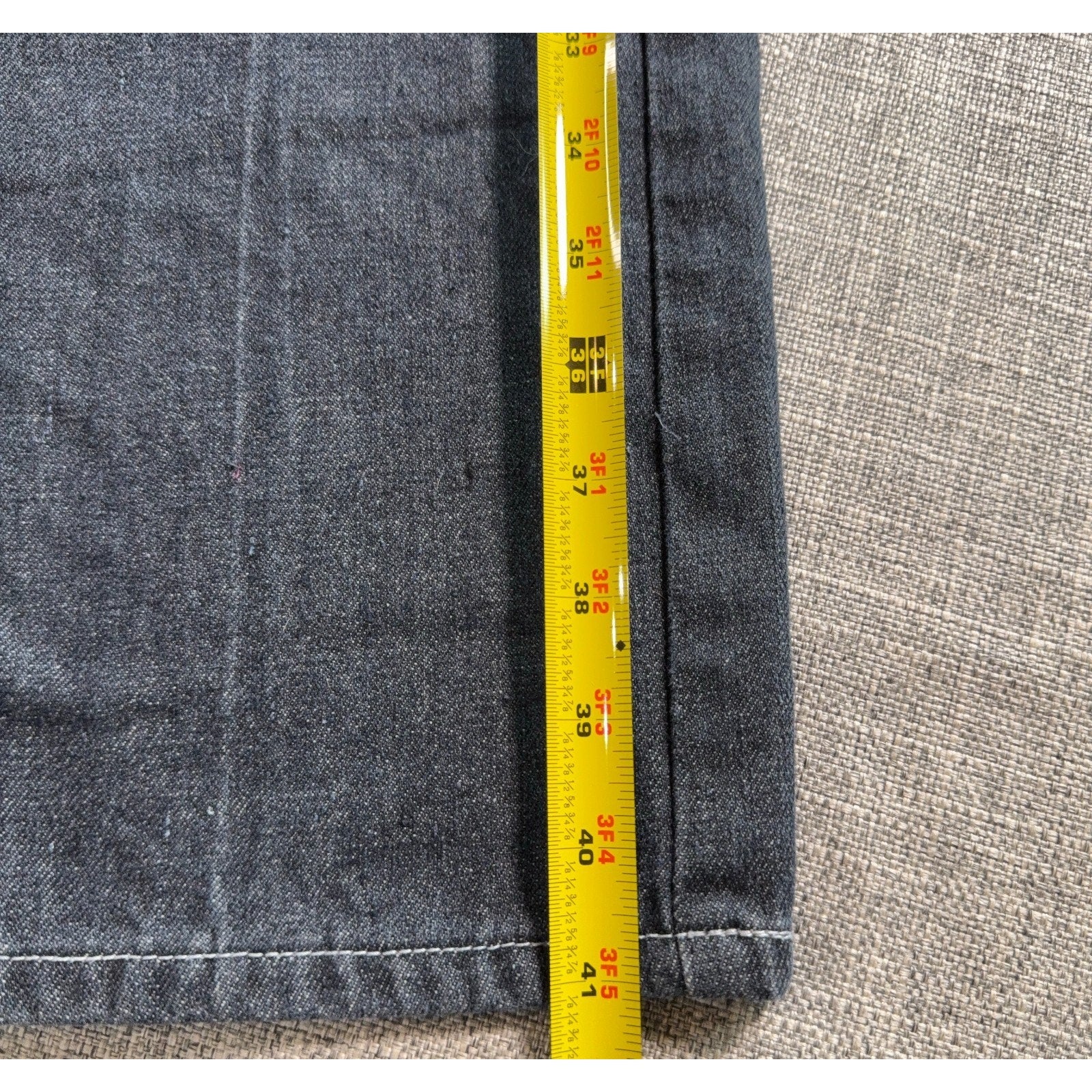 Chams Denim Jeans Mens 32x31 Gray Black Red Embroidered Pockets Y2K Straight