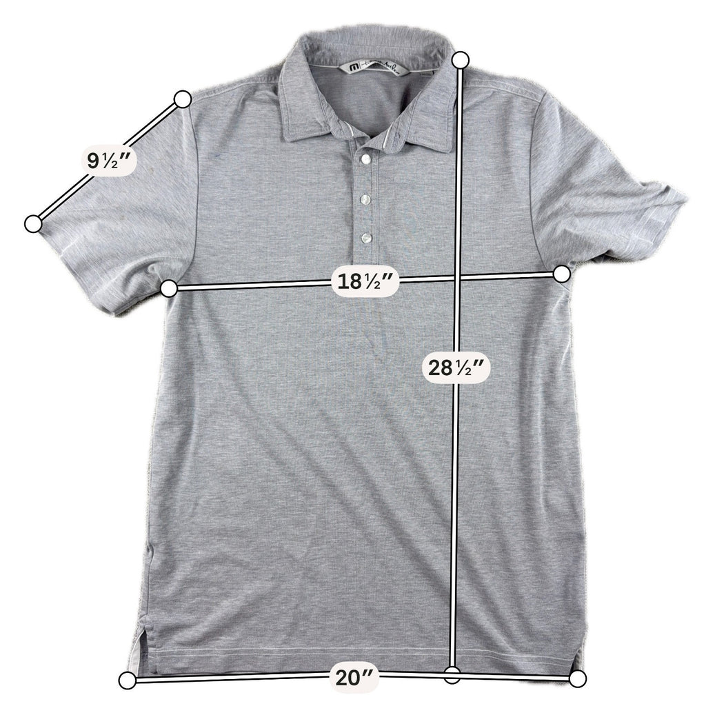 TravisMathew Polo Shirt Mens Medium Gray Golf Performance Short Sleeve