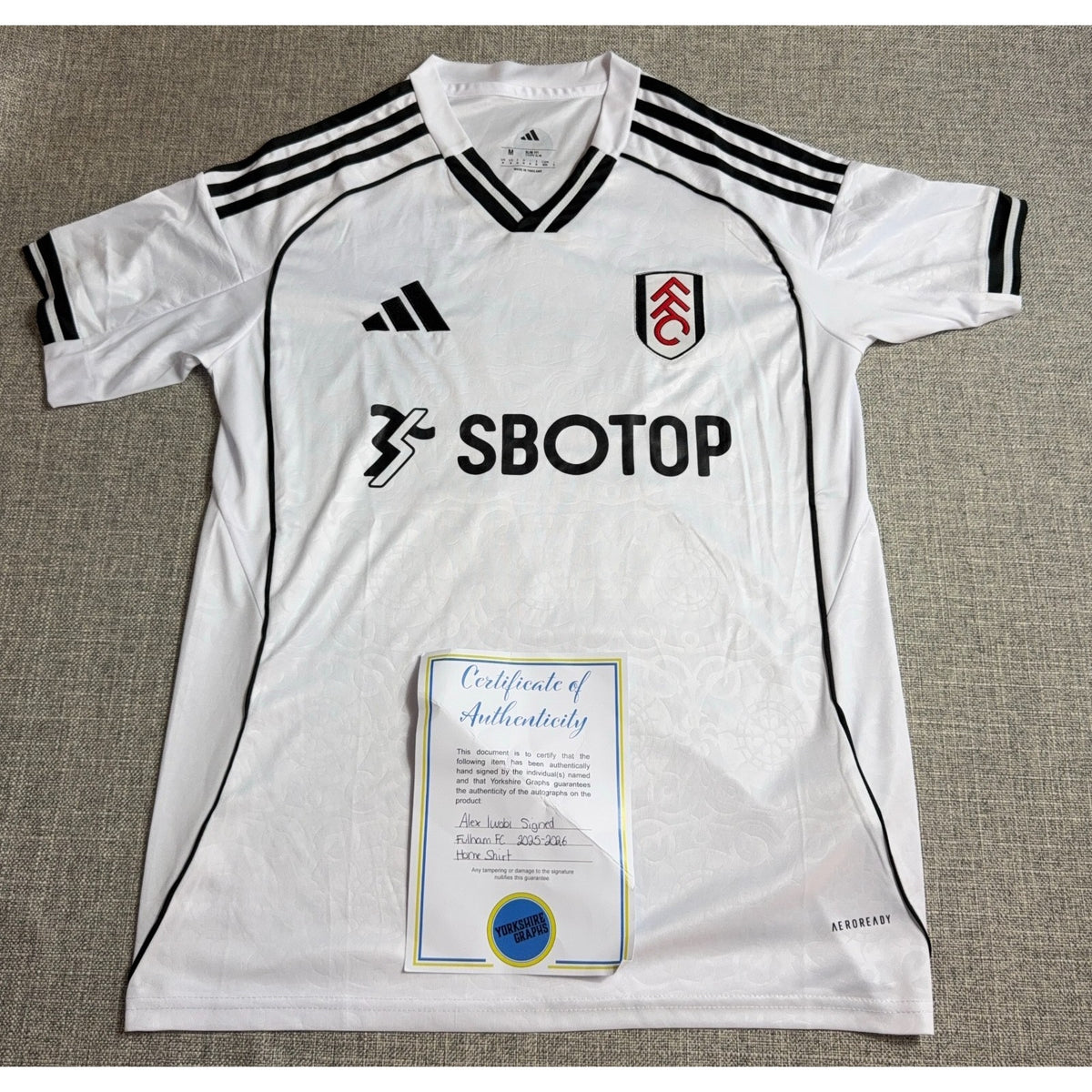 Alex Iwobi Signed Fulham 2025/26 Adidas Home Jersey M COA #17