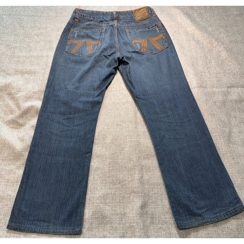 Seven7 Premium Jeans Womens 31 Tall Bootcut Y2K 37.5 Inseam Embroidered