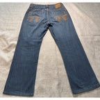 Seven7 Premium Jeans Womens 31 Tall Bootcut Y2K 37.5 Inseam Embroidered