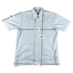 Vintage Romani Guayabera Shirt Mens M Blue 4 Pocket Cuban Wedding Rockabilly