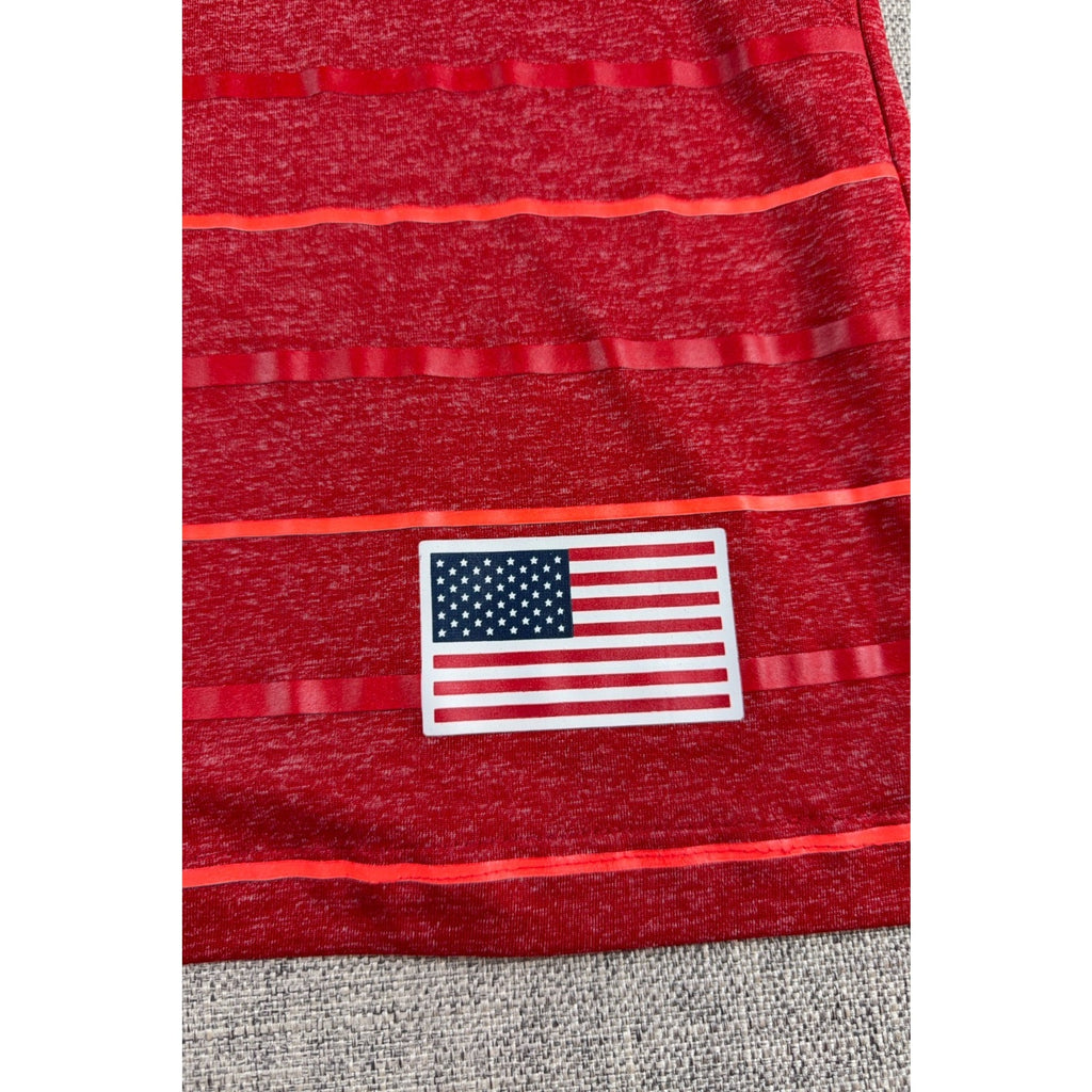 adidas FC Dallas MLS Shirt Mens L Fits M Red Climalite Soccer USA Flag 2015