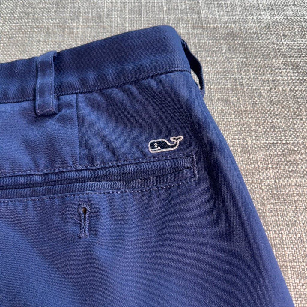 Lot 2 Vineyard Vines Links Shorts Mens 38 Navy Khaki Performance Golf