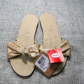 Havaianas You St Tropez Lush Shine Bow Sandals Women 7/8 Sand Grey NWT
