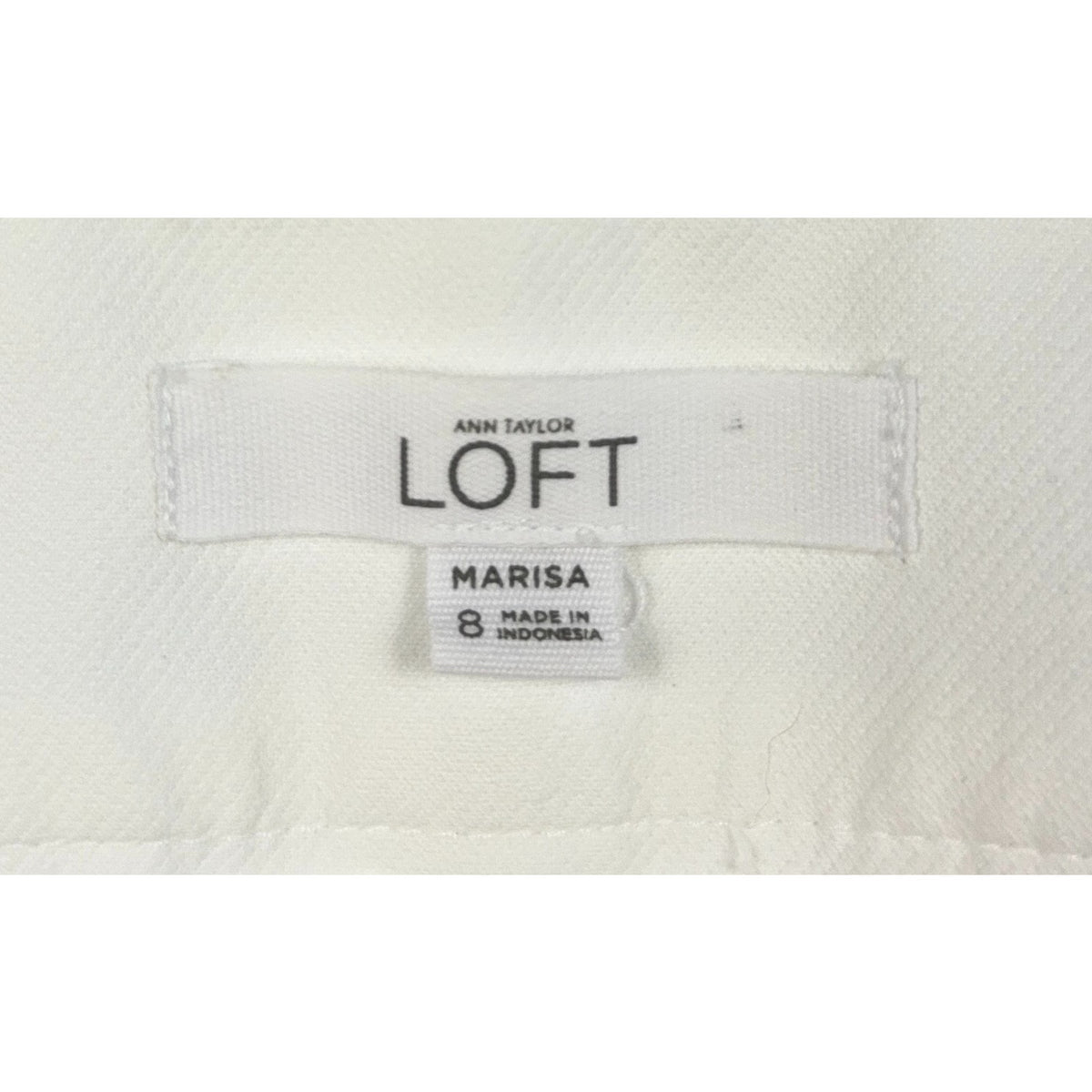 Ann Taylor LOFT Marisa Women’s 8 White Cropped Straight Dress Pants 24" Inseam