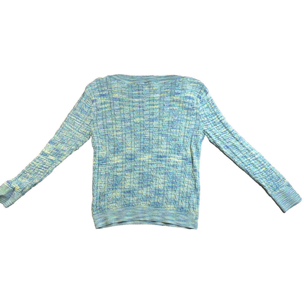 Tommy Hilfiger Womens M Cable Knit Sweater Pastel Marled Crewneck Preppy