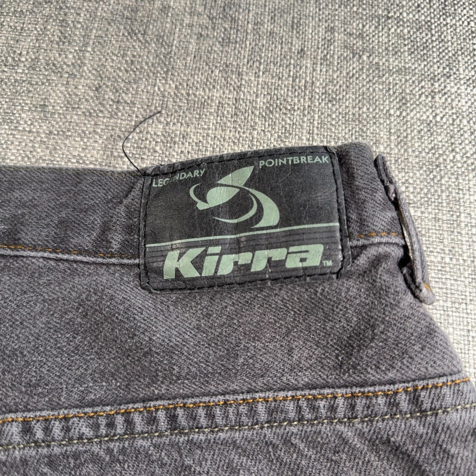 Kikwear Rushmore Jeans Mens 33x30 Gray Baggy Wide Leg Y2K Rave Skater Denim