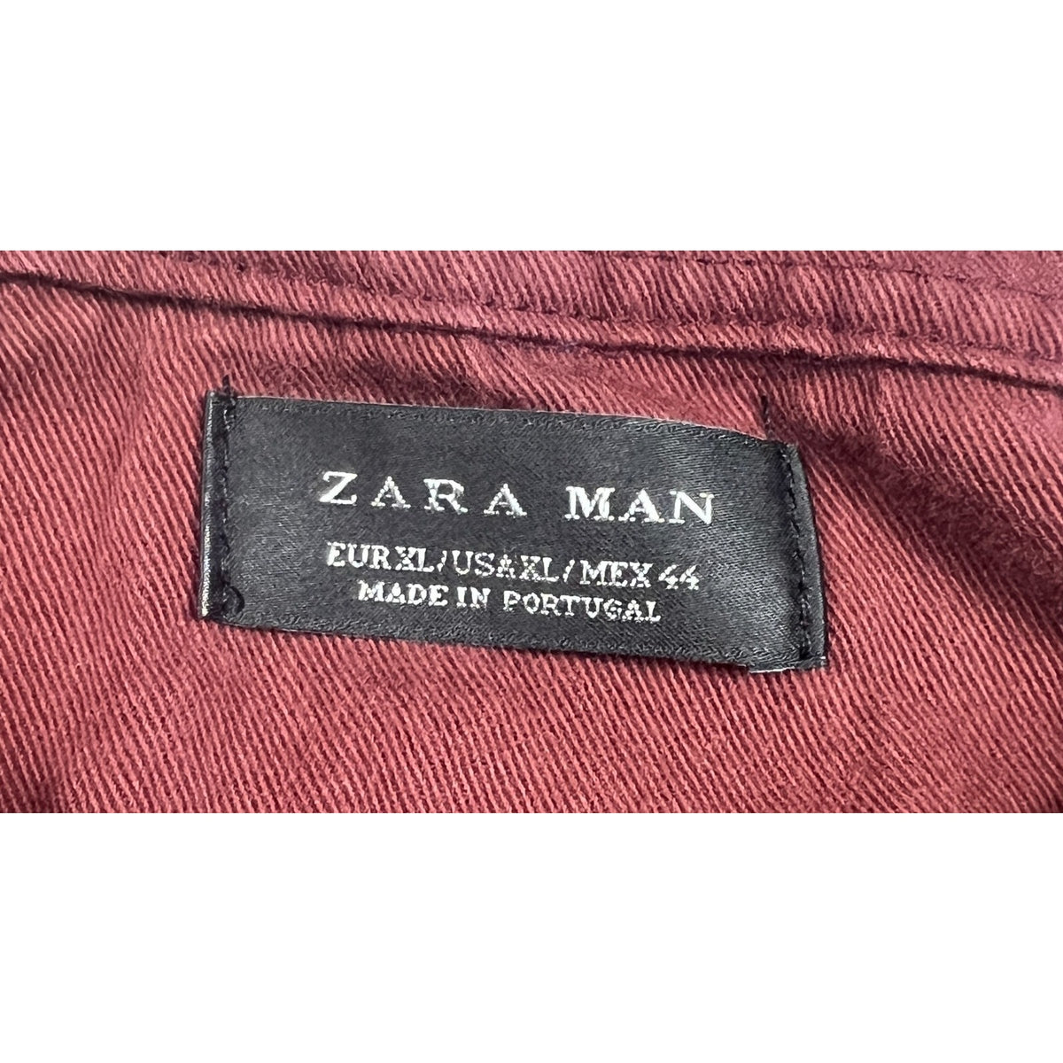Zara Man Mens XL Paisley Polo Shirt Burgundy Blue Short Sleeve Portugal