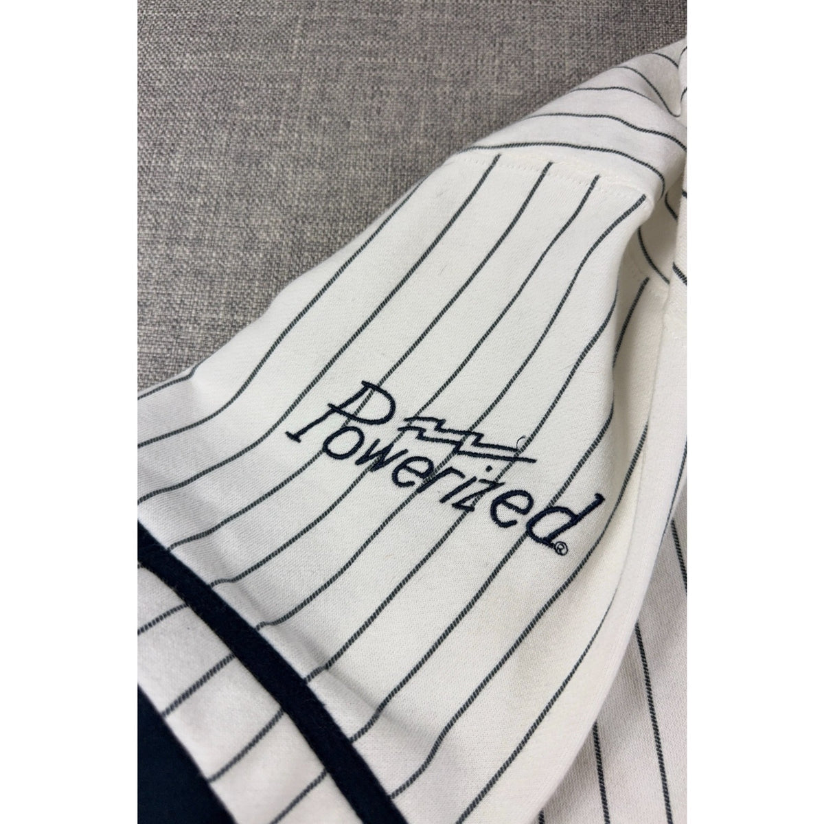 47 Louisville Slugger Hoodie Mens L Pinstripe Baseball Jersey 125 Powerized