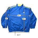 Stussy Authentic Gear Windbreaker Jacket Mens XL Blue Neon Yellow Quarter Zip