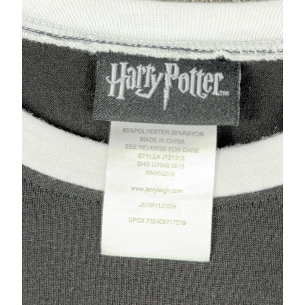 Harry Potter Platform 9¾ Black Gold Ringer Tee Gryffindor Quidditch Size L
