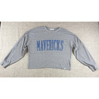 47 Brand Dallas Mavericks Crop Sweatshirt Womens M Gray Ribbed NBA Boxy