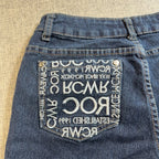 Rocawear Womens Jeans Size 7 Dark Wash Slim Straight Y2K Embroidered Pockets