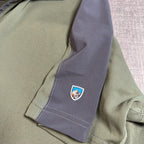 Kuhl Mens XL Quarter Zip Polo Shirt Olive Green Charcoal Performance Flawed