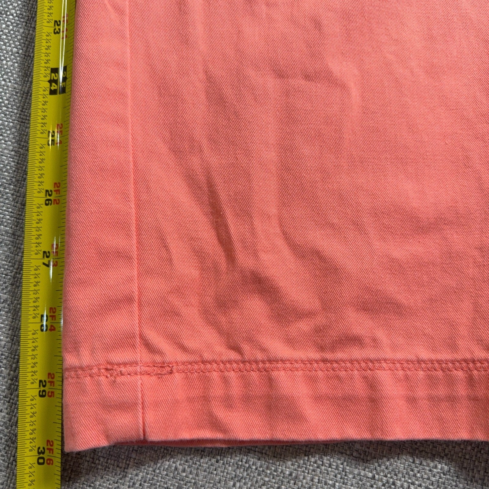 TrueFlies Pants Mens 34x32 Coral Orange Fishing Chino Flat Front Embroidered