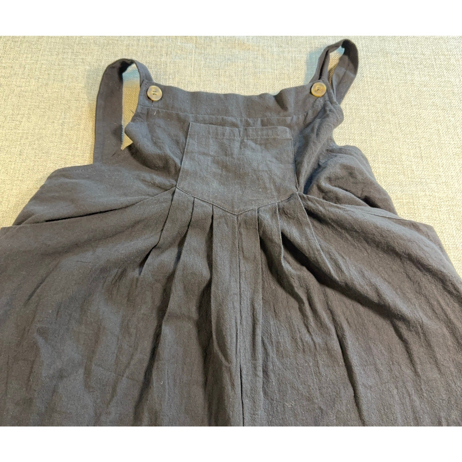 Black Lagenlook Wide Leg Overall Jumpsuit Boho Minimalist