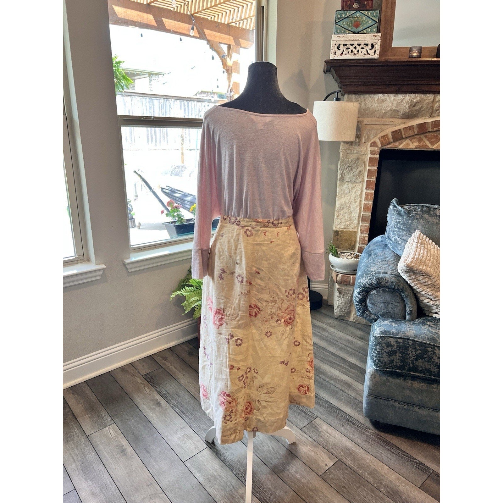 Cottagecore Ralph Lauren Petite 12P Floral Button Front Midi Skirt  Cotton