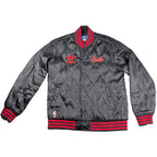 Adidas Chicago Bulls NBA Quilted Satin Bomber Jacket Black Red L 2013 Trefoil