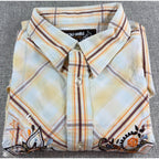 Ecko Unltd Marc Ecko Shirt XXL Plaid Embroidered Y2K Paisley Logo Streetwear