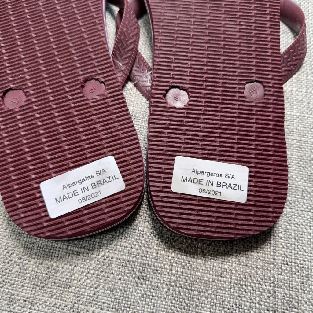 Havaianas Top Flip Flops Men's 11-12 Grape Wine Burgundy Sandals NWT Brazil