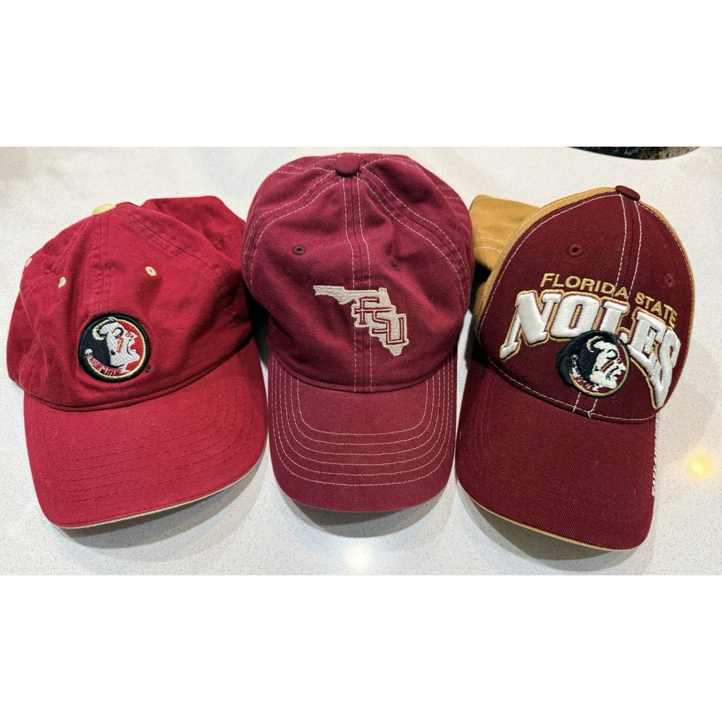 Florida State Seminoles Hat Lot (3) Vintage Logo Dad Caps Top of World Zephyr