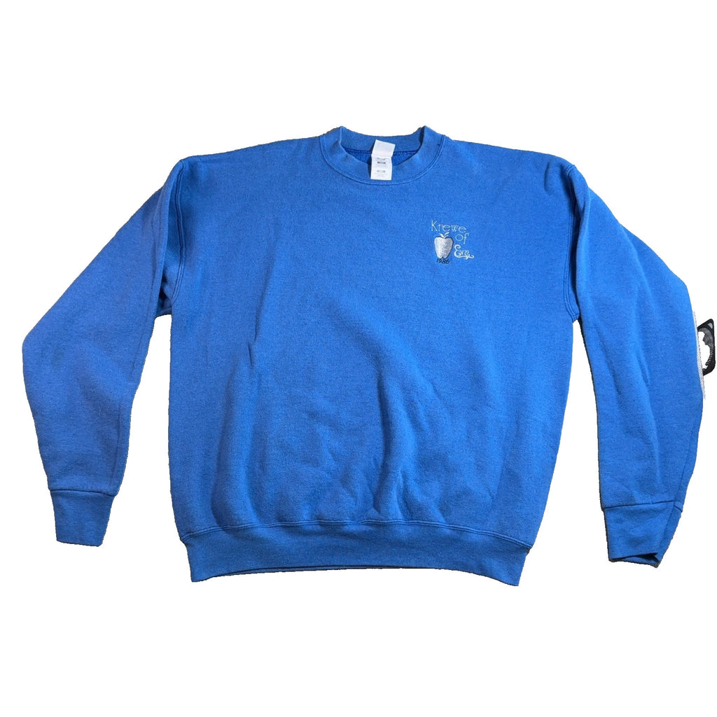 Krewe of Eve Mardi Gras Sweatshirt XXL Mandeville Louisiana Embroidered Blue