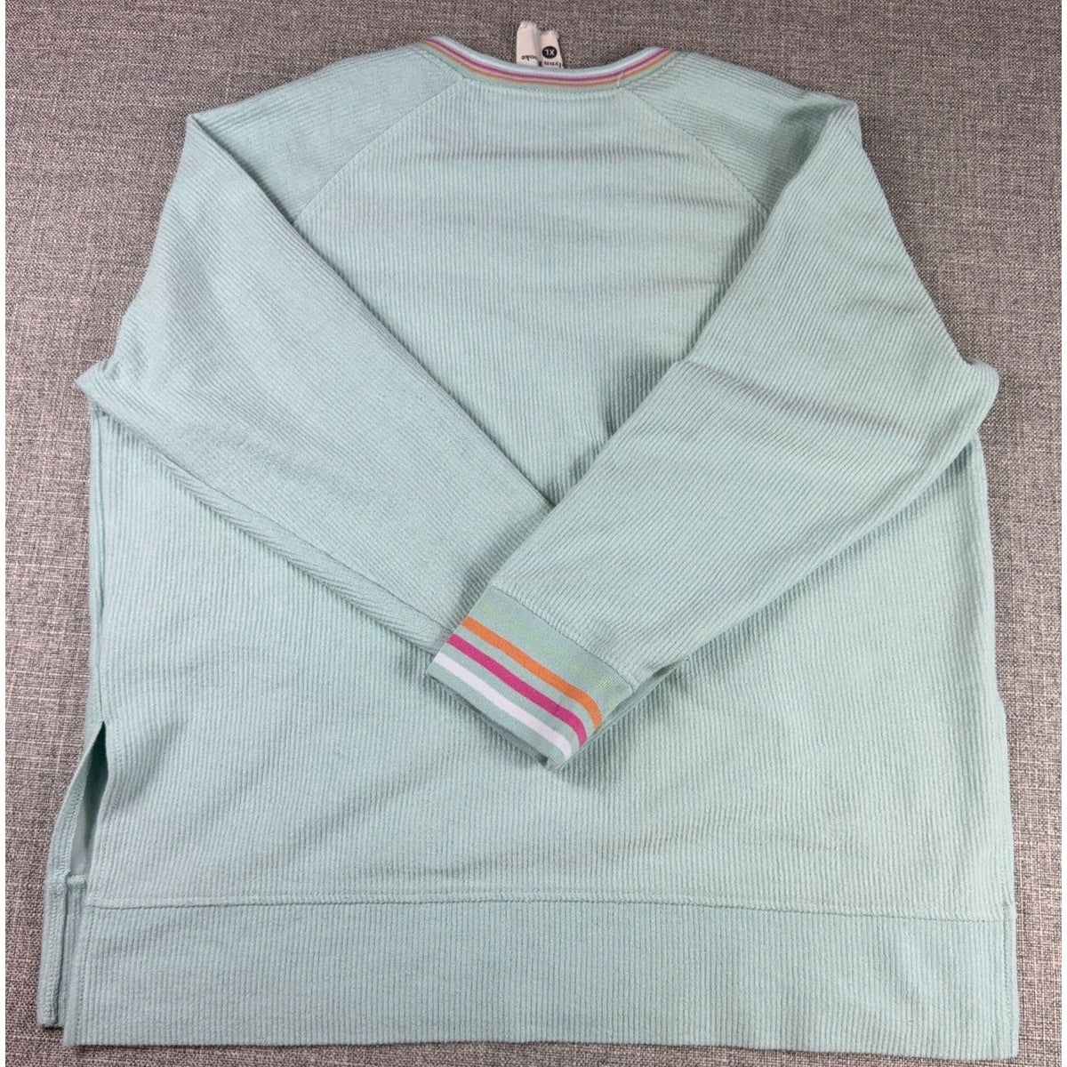 Preppy Mint Ribbed Weekending Sweatshirt Jadelynn Brooke XL