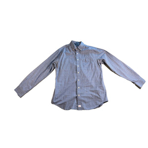 Vineyard Vines Slim Fit Murray Shirt Mens M Blue Fishbone Print Cotton Button