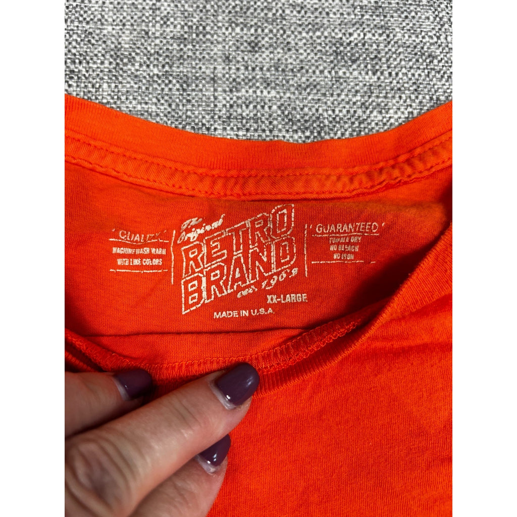 Oklahoma State Cowboys Pistol Pete Retro Brand T Shirt XXL Orange Made USA OSU