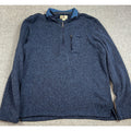 Woolrich Men’s M Blue Sweater Fleece Quarter Zip Pullover Chest Pocket