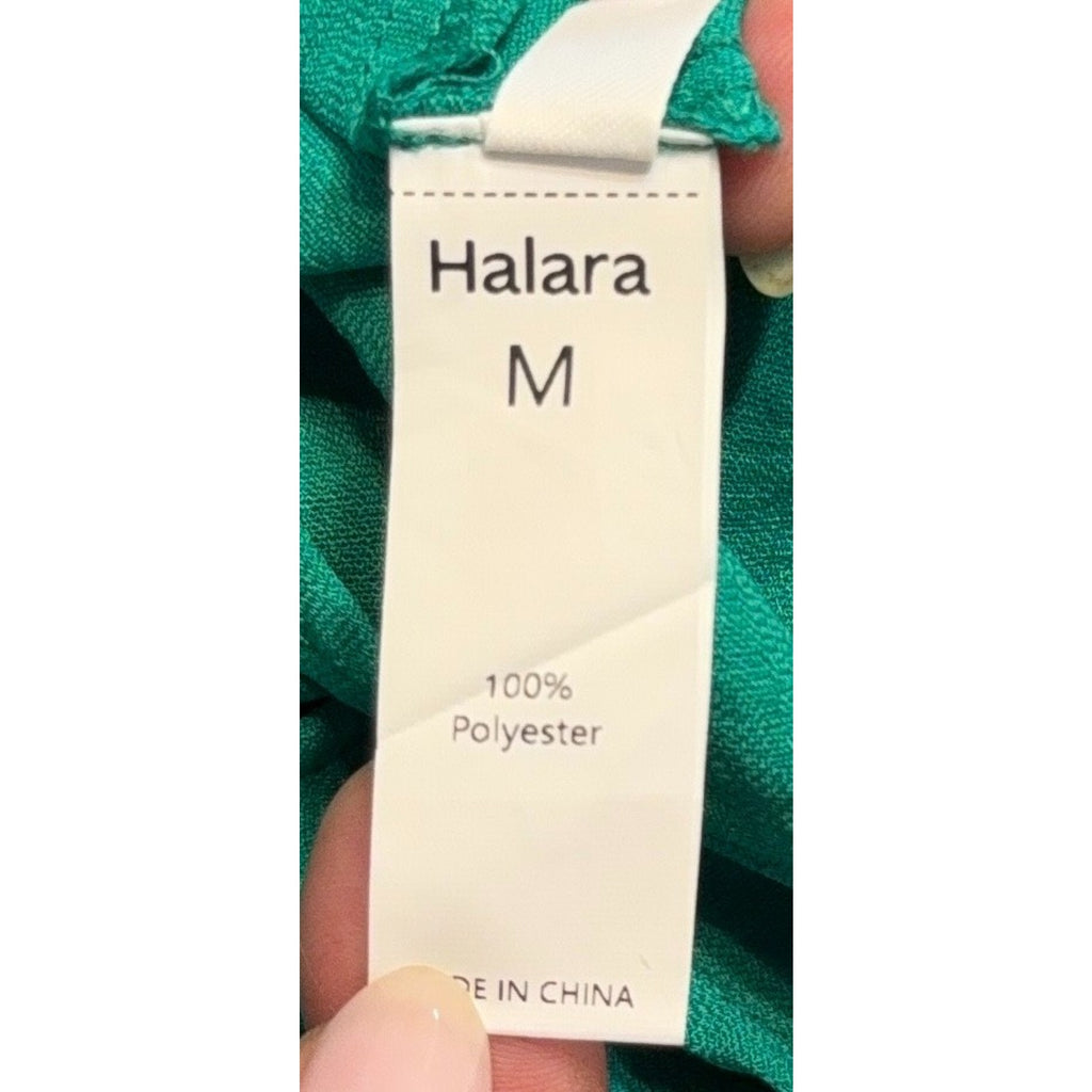 Halara Womens M Emerald Green Wrap Maxi Dress Open Side High Low Resort Coverup