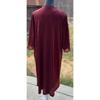 Vintage Henson Kickernick Nightgown Peignoir Robe Set M Burgundy Lace Nylon