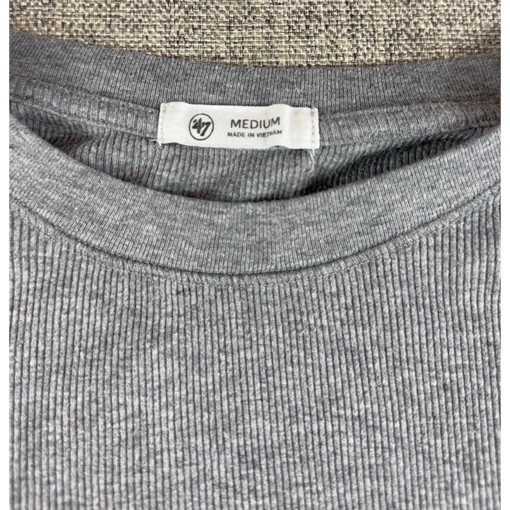 47 Brand Dallas Mavericks Crop Sweatshirt Womens M Gray Ribbed NBA Boxy