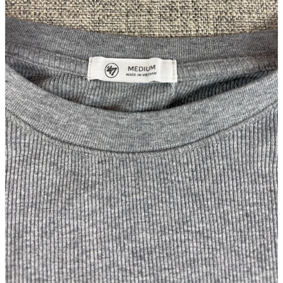 47 Brand Dallas Mavericks Crop Sweatshirt Womens M Gray Ribbed NBA Boxy