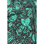 Vintage Jackie Taub Connections Floral Jacket Womens Black Teal Roses Union Made