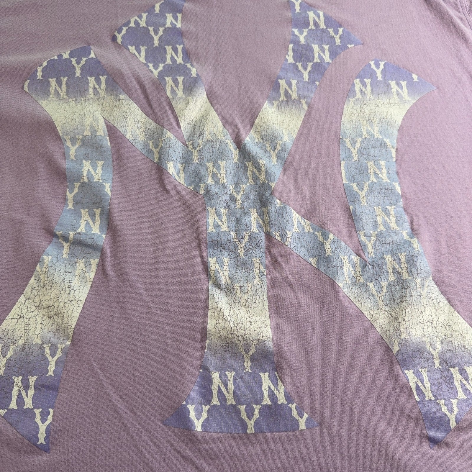 MLB Korea Oversized New York Yankees T Shirt Mens Large Purple Lavender NY